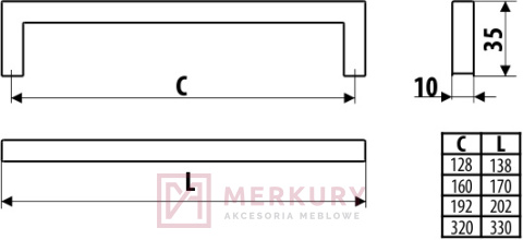 Uchwyt Meblowy UU86 Czarny Mat 96mm